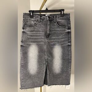 EUC! Kensie Washed Black Denim Midi Skirt, Worn once!